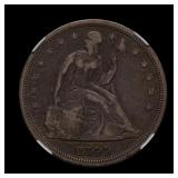 1844 Seated Liberty Dollar NGC VF-30 CAC RARE