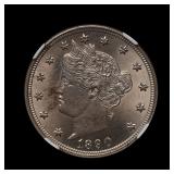 1890 Liberty V Nickel NGC MS-63 Beauty!
