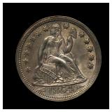 1854 Seated Liberty Silver Dime BU FLASHY