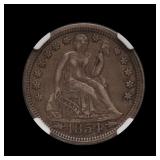 1854 Arrows Seated Liberty  Dime NGC XF-40 CAC