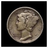 1917 S Mercury Silver Dime XF