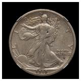 1916 D Walking Liberty Half Dollar NGC AU-53 RARE