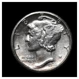 1925 S Mercury Silver Dime AU/UNC SEMI KEY