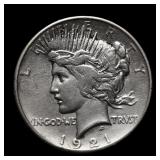 1921 Peace Silver Dollar AU Details THE KEY DATE