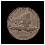 1858 Flying Eagle Cent AU+ TOUGH COIN
