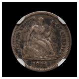 1871 Seated Liberty Silver Half Dime XF-40