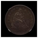 1862 Seated Liberty Quarter NGC AU-53 Civil War