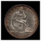 1857 Seated Liberty Silver Half UNCIRCULATED WOW!