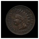 1870 Indian Head Cent Penny AU Details SCARCE DATE