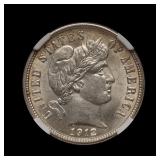 1912 D Barber Silver Dime NGC MS-62