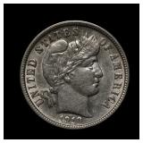 1910 D Barber Silver Dime AU