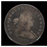 1798 Draped Bust Silver Dollar NGC F-12 ULTRA RARE