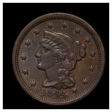 1844 Large Cent AU+ TONED BEAUTY