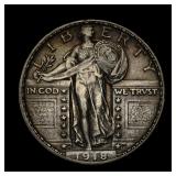 1918 D Standing Liberty Silver Quarter AU
