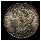 1890 Morgan Silver Dollar BU+ TONED