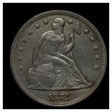 1872 Seated Liberty Dollar AU/UNC MPD Variety!