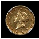 1849 O $1 Liberty Gold NGC AU Details First Year!