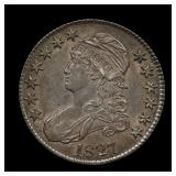 1827 Capped Bust Half AU Toned