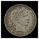 1912 Barber Silver Half Dollar XF/AU