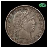 1899 Barber Silver Half Dollar NGC AU-53 CAC