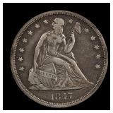 1847 Seated Liberty Silver Dollar XF NICE