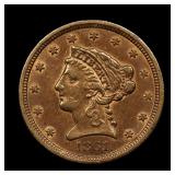 1861 $2.5 Liberty Quarter Eagle Gold AU Civil War