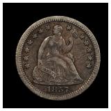 1857 O Seated Liberty Half Dime XF