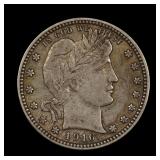 1916 D Barber Silver Quarter AU