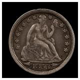 1853 Seated Liberty Silver Dime Arrows XF