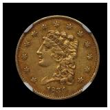 1834 $2.5 Classic Head Gold NGC AU Details RARE