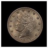 1884 Liberty V Nickel BU+ Die Cracks Nice!