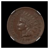 1867 Indian Head Cent Penny NGC XF-40