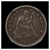 1875 Seated Liberty Quarter NGC XF-40