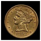 1852 $5 Liberty Half Eagle Gold AU Nice!