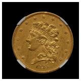 1835 $5 Classic Head Half Eagle Gold NGC AU RARE