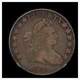 1805 Draped Bust Half Dollar NGC F-12 Nice!