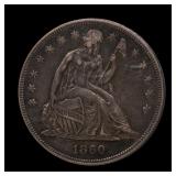 1860 O Seated Liberty Silver Dollar Old PCGS AU-50