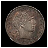 1913 Barber Silver Half Dollar NGC AU-53 Toned