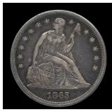 1865 Seated Liberty Dollar PCGS XF-40 UNDERGRADED