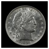 1899 Barber Silver Half Dollar UNC Details
