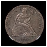 1845 Seated Liberty Dollar NGC AU+ Details
