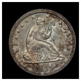 1857 Seated Liberty Quarter AU+ Beauty!