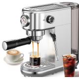 Espresso Machine with Milk Frother, 20 Bar, Stainl