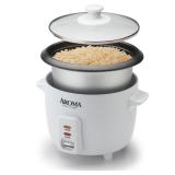 AROMA ARC-363NG 3-Cup/6-Cup Rice Cooker, White