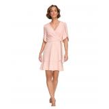 (SZ 6)DKNY Women's Tulip-Sleeve Ruffle-Hem Dress -