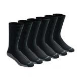 (SZ 5-9M)Dickies Dri-tech Crew Socks 6 Pairs Black