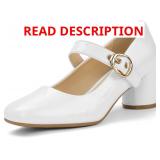 (Sz 8.5)IDIFU IN2 Mary Jane Pumps Closed Toe Buckl