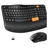 Wireless Keyboard & Mouse Combo: 2.4G, Ergonomic (