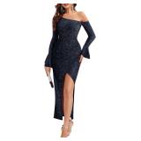 (SZ XXL)Wedtrend Women's One-Shoulder Sequin Forma