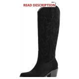 (SZ 7.5)Erocalli White Cowgirl Boots - Embroidered